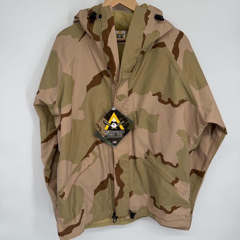 Adventure Tech Jacket Men’s XL Camouflage Gore-Tex Hooded‎ Windbreaker USA Camo